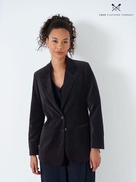 Crew Clothing Company Black Textured Cotton Classic Blazer (N49166) | €106
