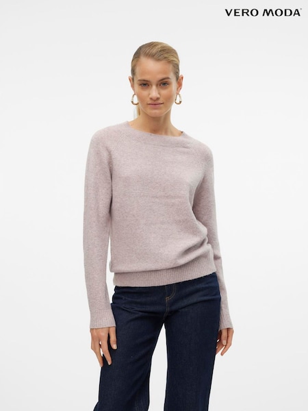 VERO MODA Pink Round Neck Soft Touch Cosy Knitted Jumper (N49291) | €32
