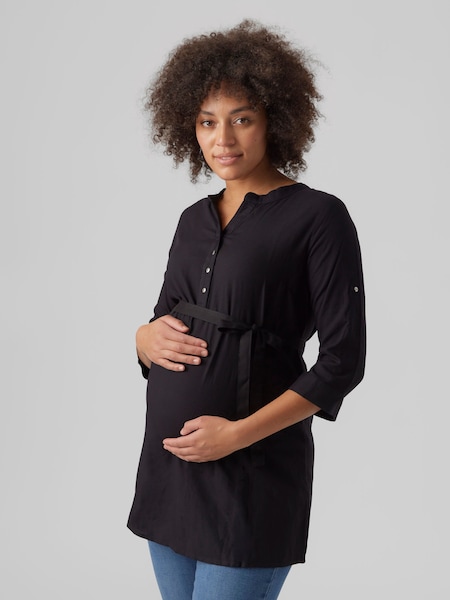Mamalicious Maternity Tie Waist Woven 100% Cotton Blouse (N49349) | 114 LEI