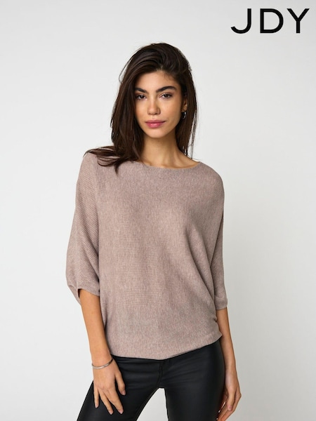 JDY Grey Knitted Batwing 100% Cotton Jumper (N49368) | €19