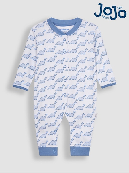 JoJo Maman Bébé Blue Dinosaur Footless Sleepsuit (N49425) | €8.50