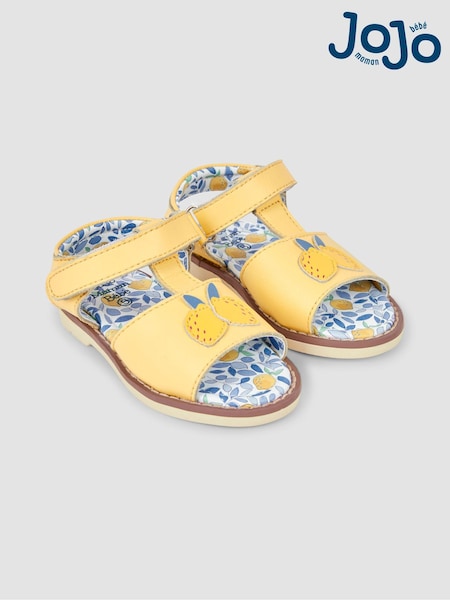 JoJo Maman Bébé Yellow Lemon Appliqué Sandals (N49460) | EGP1,716