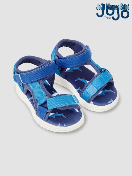 JoJo Maman Bébé Navy Blue Shark Sandals (N49477) | €28