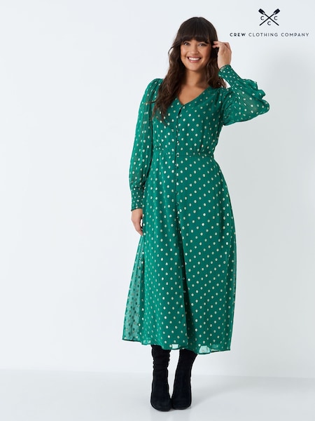 Verde - Crew Clothing Textured Button Through Dress (N49579) | 396 LEI
