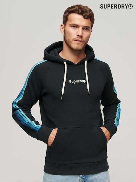 Superdry Blue Terrain Sleeve Stripe Logo Hoodie (N49631) | €38