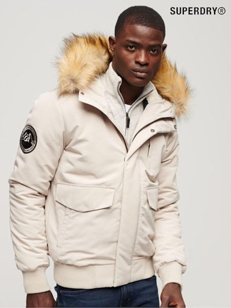 Nude - Jachetă puffer model aviator Superdry Hanorac Everest (N49670) | 607 LEI