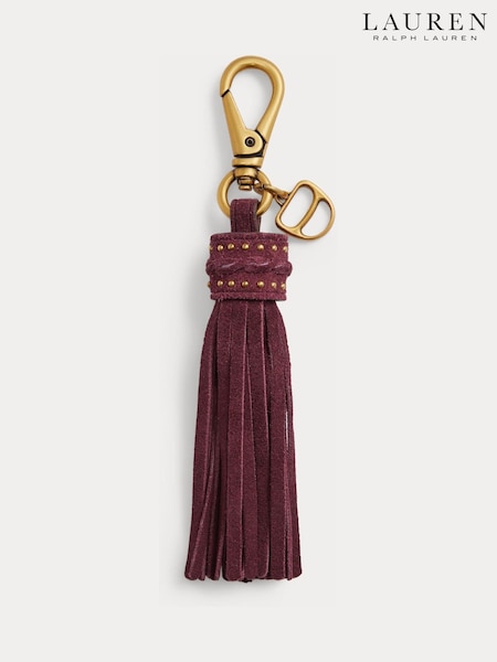Rosso - Lauren Ralph Lauren Suede Studded Tassle Bag Charm