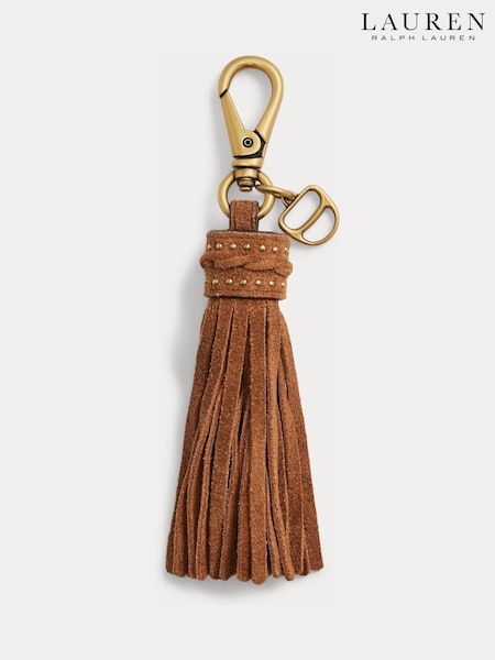 Marrone - Lauren Ralph Lauren Suede Studded Tassle Bag Charm