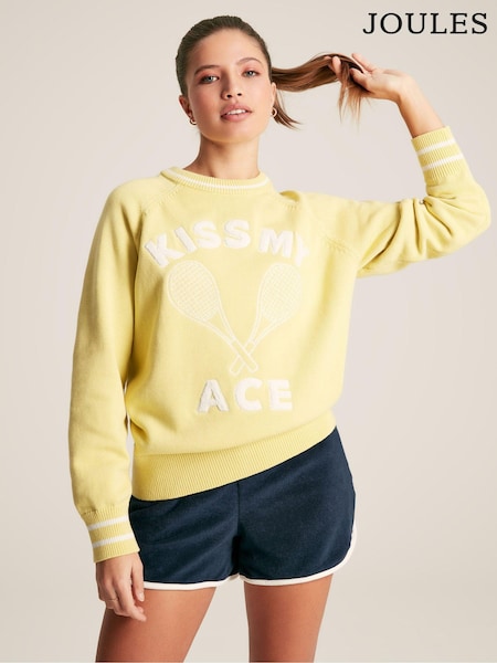 Joules Break Point Yellow Knitted Tennis Jumper (N50241) | €23.50