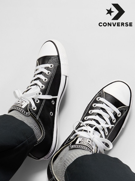 Converse Black Leather Chuck Taylor All Star Low Trainers (N50254) | AED204
