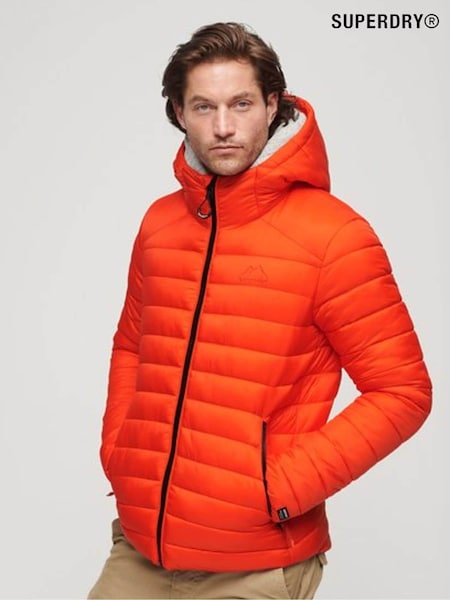 Superdry Orange Hooded Fuji Sport Padded Coat Jacket (N50390) | €72