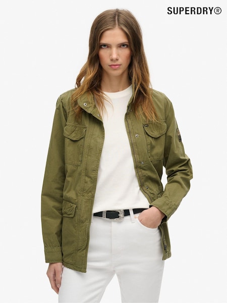 Superdry Green Tropez M65 Embellished Military 100% Cotton Jacket (N50411) | €99