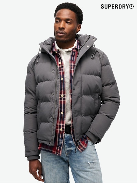 Superdry Grey Everest Hooded Puffer Jacket (N50415) | €182
