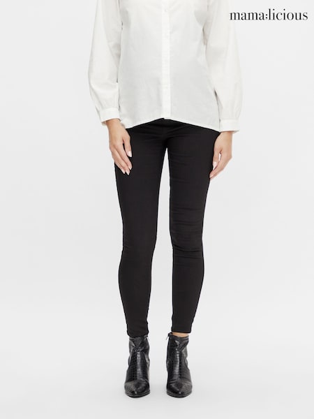 Mamalicious Slim Fit High Waist Over The Bump 100% Cotton Maternity Jeans (N50433) | ‏161‏₪