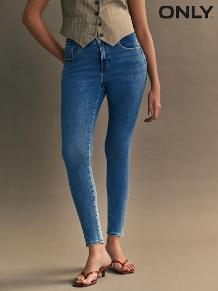 ONLY Blue 100% Cotton Power Push Up Skinny Jeans (N50438) | €58