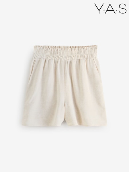 YAS Natural High Waisted Linen 100% Cotton Shorts (N50505) | €56