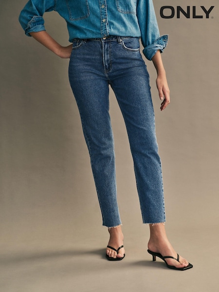 ONLY 100% Cotton Emily High Waisted Straight Leg Jeans (N50529) | €26