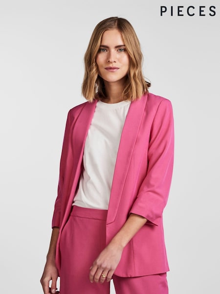 Rosa - Pieces Ruched Sleeve 100% Cotton Blazer (N50544) | kr800