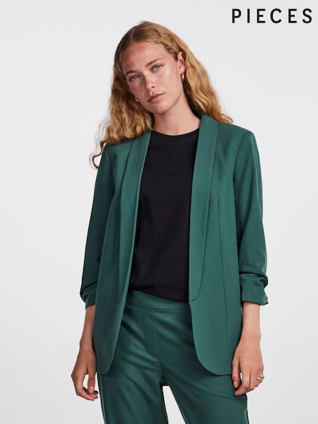 PIECES Green Ruched Sleeve Blazer (N50545) | €26
