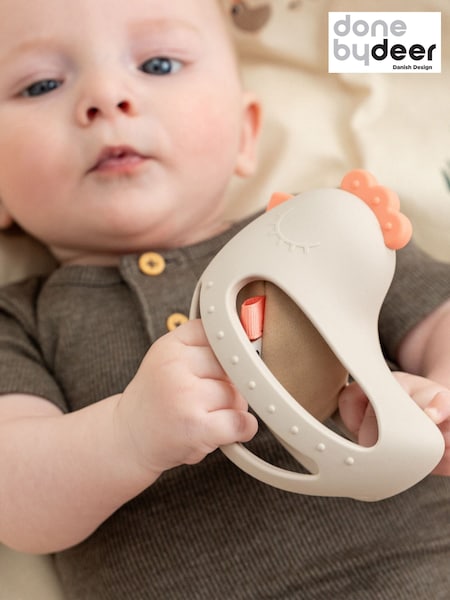 Done By Deer Grip And Teether Toy With Rattle Clucky