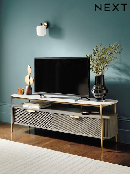 Dark Grey Valencia Mango Wood Up to 65 inch, Floating Top TV Unit (N50827) | €950