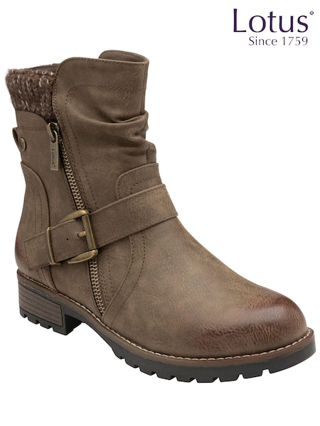 Lotus Natural Zip-Up Mid-Calf Boots (N50843) | €83