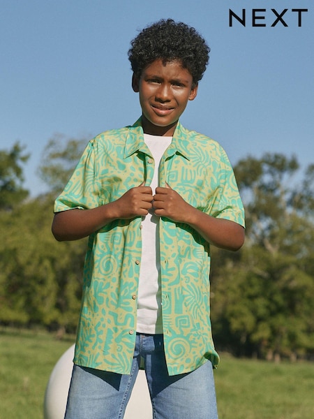 Green Short Sleeve Printed Shirt (3-16yrs) (N51157) | €8.50 - €12