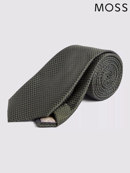 MOSS Olive Green Textured Tie (N51194) | 99 QAR