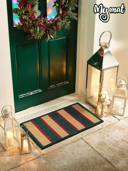 My Mat Heritage Stripe Coir Christmas Doormat