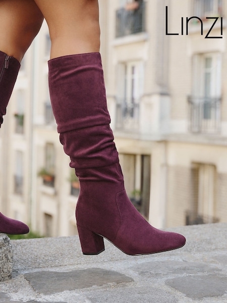 Red - Linzi Brooke Ruched High Leg Boots