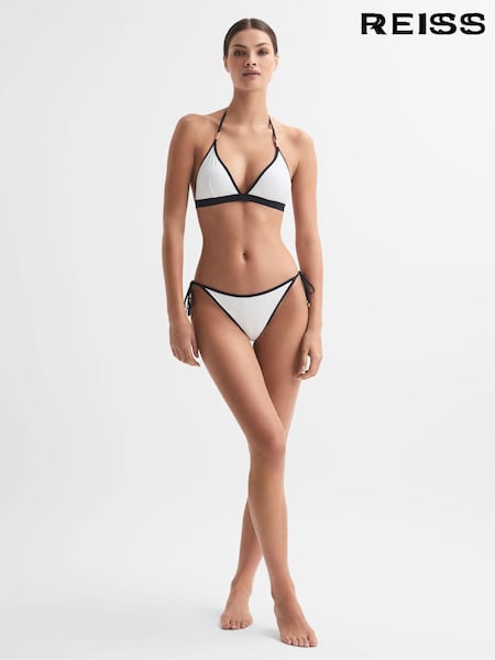 Reiss Rutha Side Tie Contrast Trim Bikini Bottoms (N51666) | ‏350‏₪