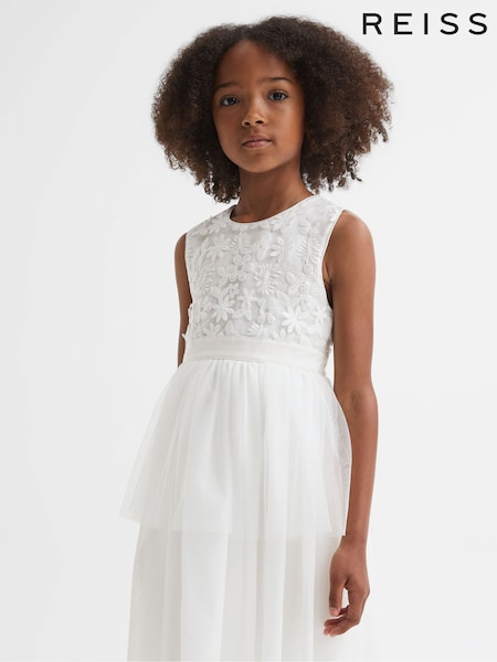 Reiss Ivory Rocha 13-14 yrs Embellished Tulle Dress (N51673) | €151