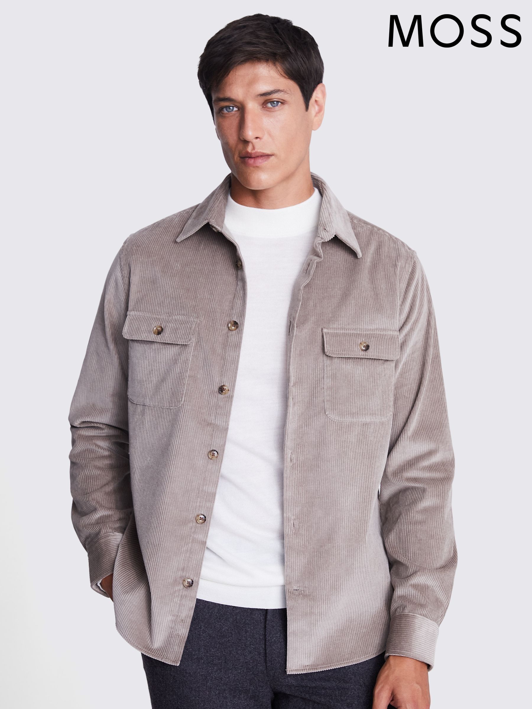 Buy Men's Shirts Cord Long Sleeve Online | Next USA