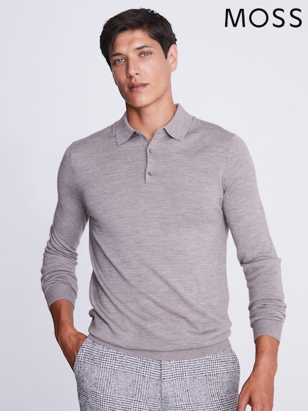 Purple/cinza - MOSS Merino Polo Shirt (N51725) | R$ 590