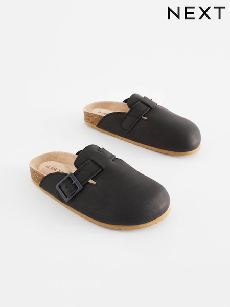 Black Leather Slip-On Clog Mules (N51737) | €5 - €7