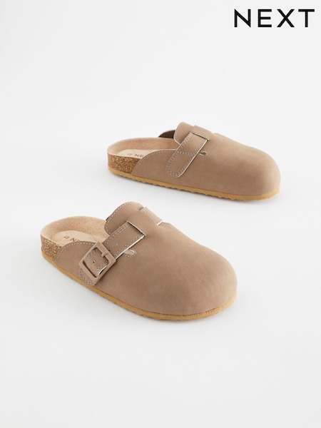 Taupe Brown Leather Slip-On Clog Mules (N51738) | €11 - €15