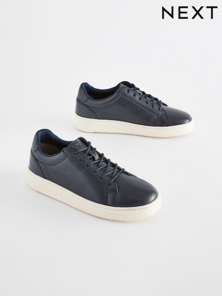 Mornarsko modra - Leather Smart Lace-Up Trainers (N51739) | € 21 - € 27