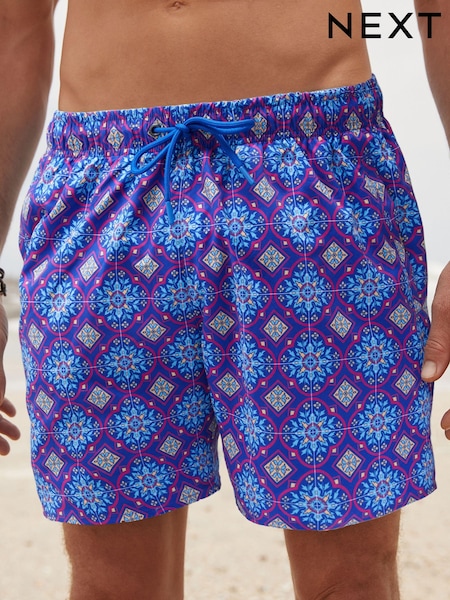 Cobalt/Pink Mediterranean Tile Printed Swim Shorts (N51748) | € 5