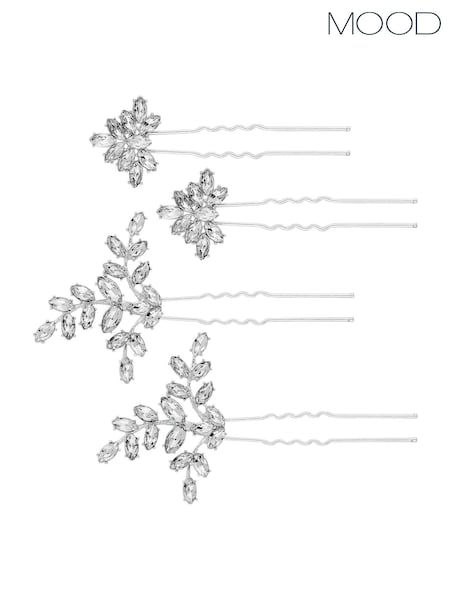 Mood Silver Clear Hair Clips 4 Pack (N52181) | €15.50