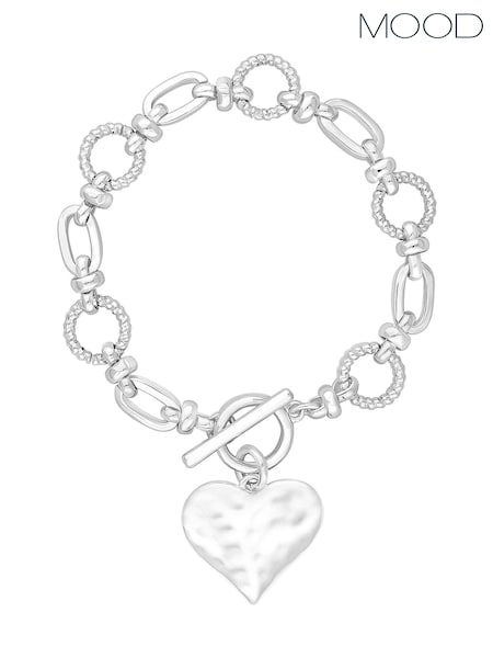 Mood Silver Molten Heart Ball Chain Bracelet (N52272) | €17.50