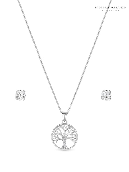 Simply Silver סט תכשיטים מכסף סטרלינג 925 ואבני זירקון, דגם Tree Of Love - Gift Boxed (N52430) | ‏151‏₪