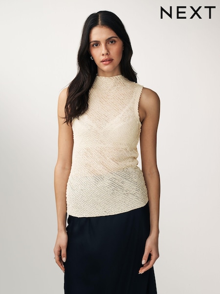 Crème écru - Débardeur texturé sans manches (N52456) | € 4