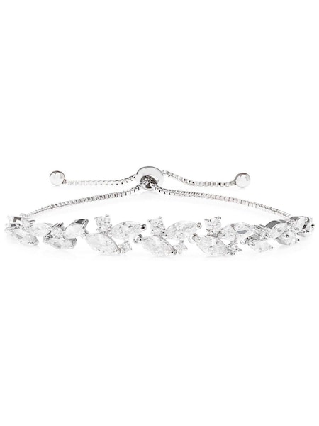 Jon Richard Silver Tone Crystal Navette Station Toggle Bracelet (N52756) | €44
