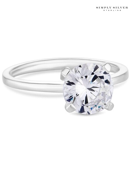 Simply Silver Sterling925 With Cubic Zirconia Solitaire Ring (N52847) | kr518