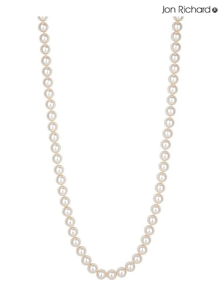 Jon Richard Cream 24 inch Pearl Gold Clasped Necklace (N52921) | €36