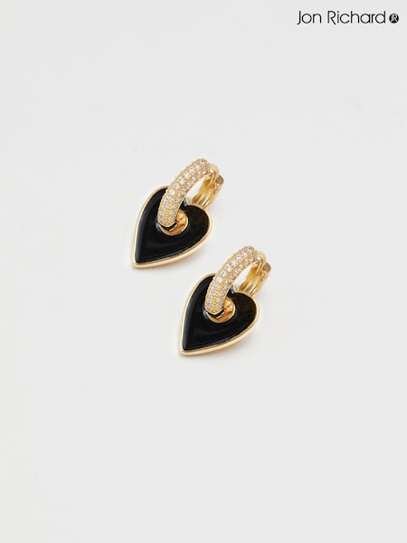 Jon Richard Tone Cubic Zirconia And Enamel Heart Earrings (N52972) | 39 €