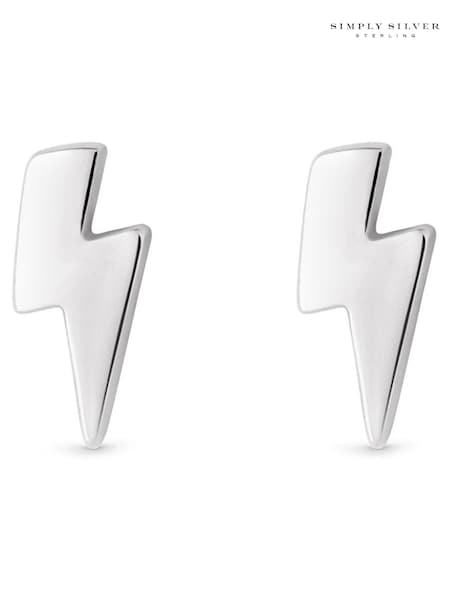 Simply Silver Silver Tone Polished Lightening Bolt Stud Earrings (N53004) | €16