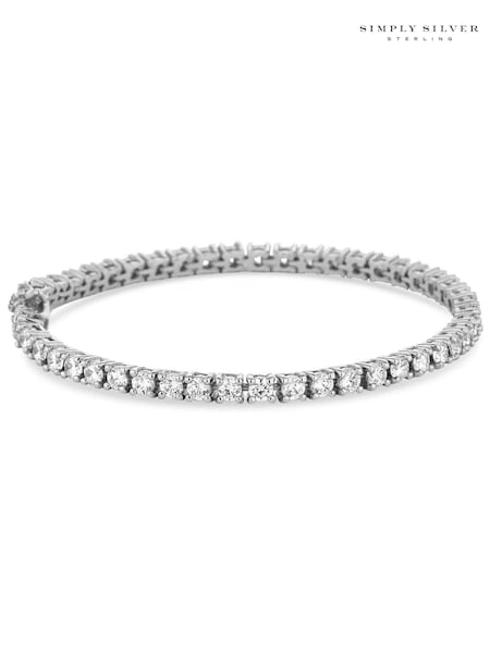 Simply Silver Sterling Silver Tone 925 Cubic Zirconia Tennis Bracelet (N53047) | €93