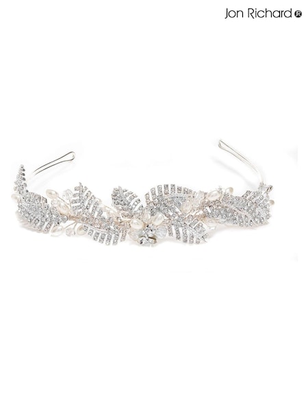 Jon Richard Leah Crystal Pave Gift Pouch Leaf And Pearl Tiara (N53051) | €66