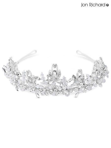 Jon Richard Silver Tone Sophia Bead And Crystal Statement Gift Pouch Tiara (N53052) | €92